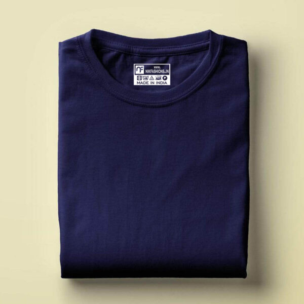 Navy Blue Plain T-shirts | Navy Blue Solid T-shirts | nikfashions.in
