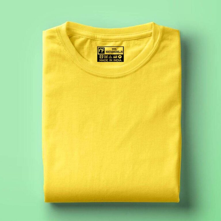 Yellow Plain T-shirts | Yellow Solid T-shirts | nikfashions.in