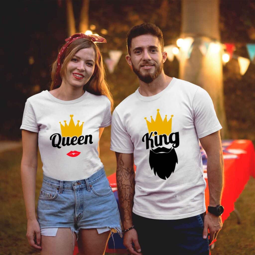 Matching King & Queen T-Shirts For Couples – Cute Set For Him & Her - View #2